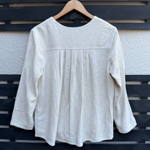 Soft Surroundings Linen Blend Single Button Front Jacket in Natural | Small - Picture 2 of 4